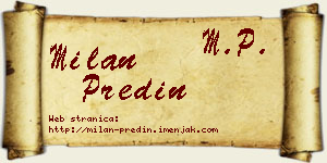 Milan Predin vizit kartica